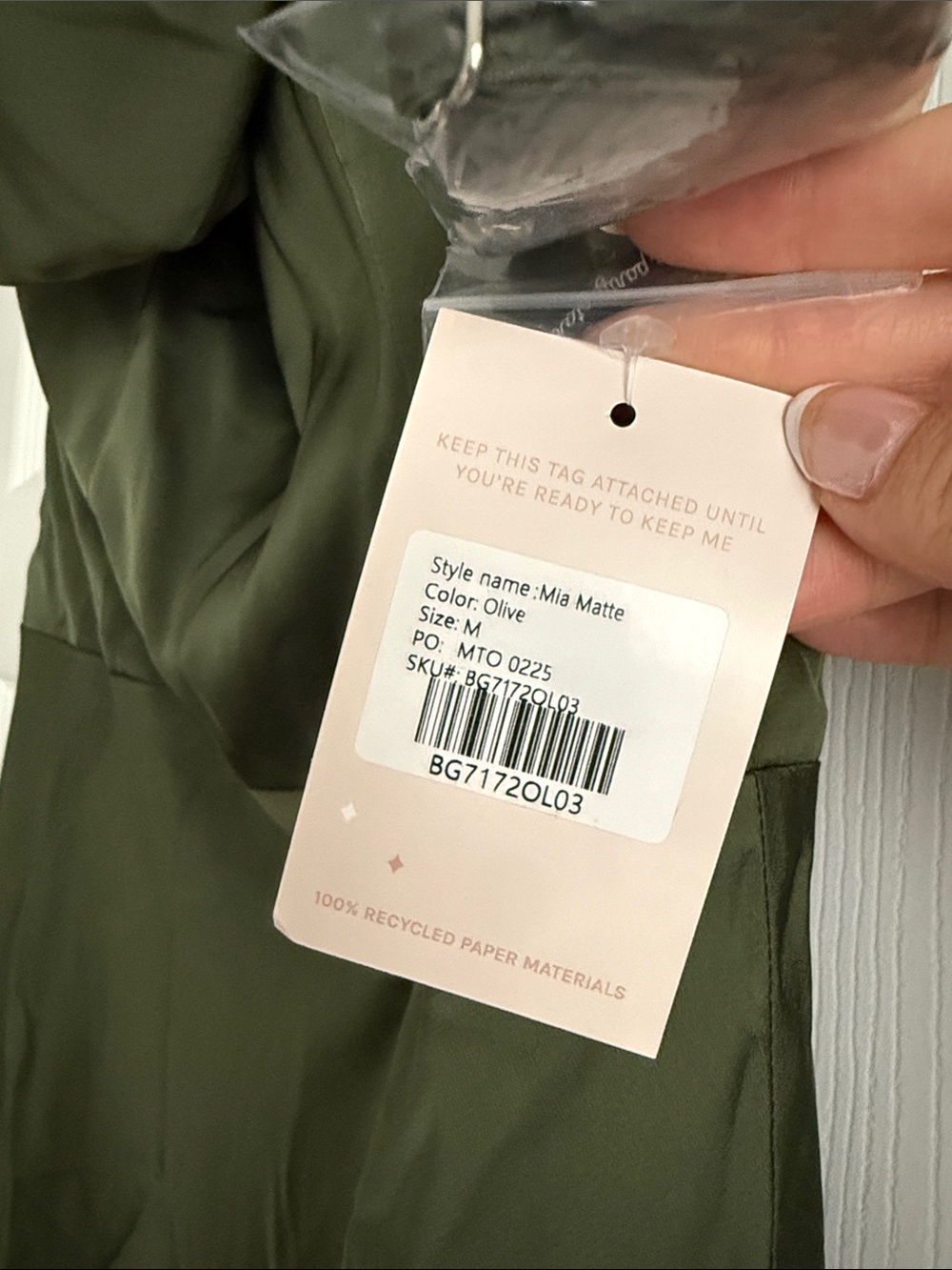Birdy Grey Mia Matte Satin Convertible Dress - Olive Size M - Picture 5 of 8